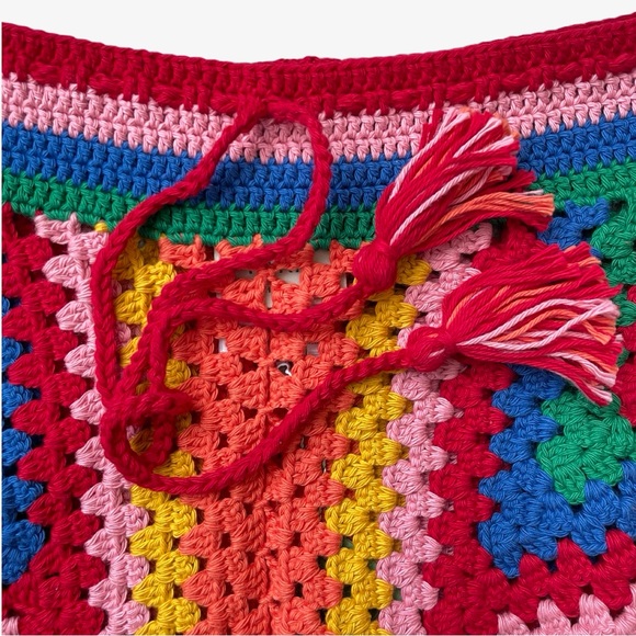 FARM Rio Striped Scarf Crochet Shorts XS NWT - Picture 6 of 16